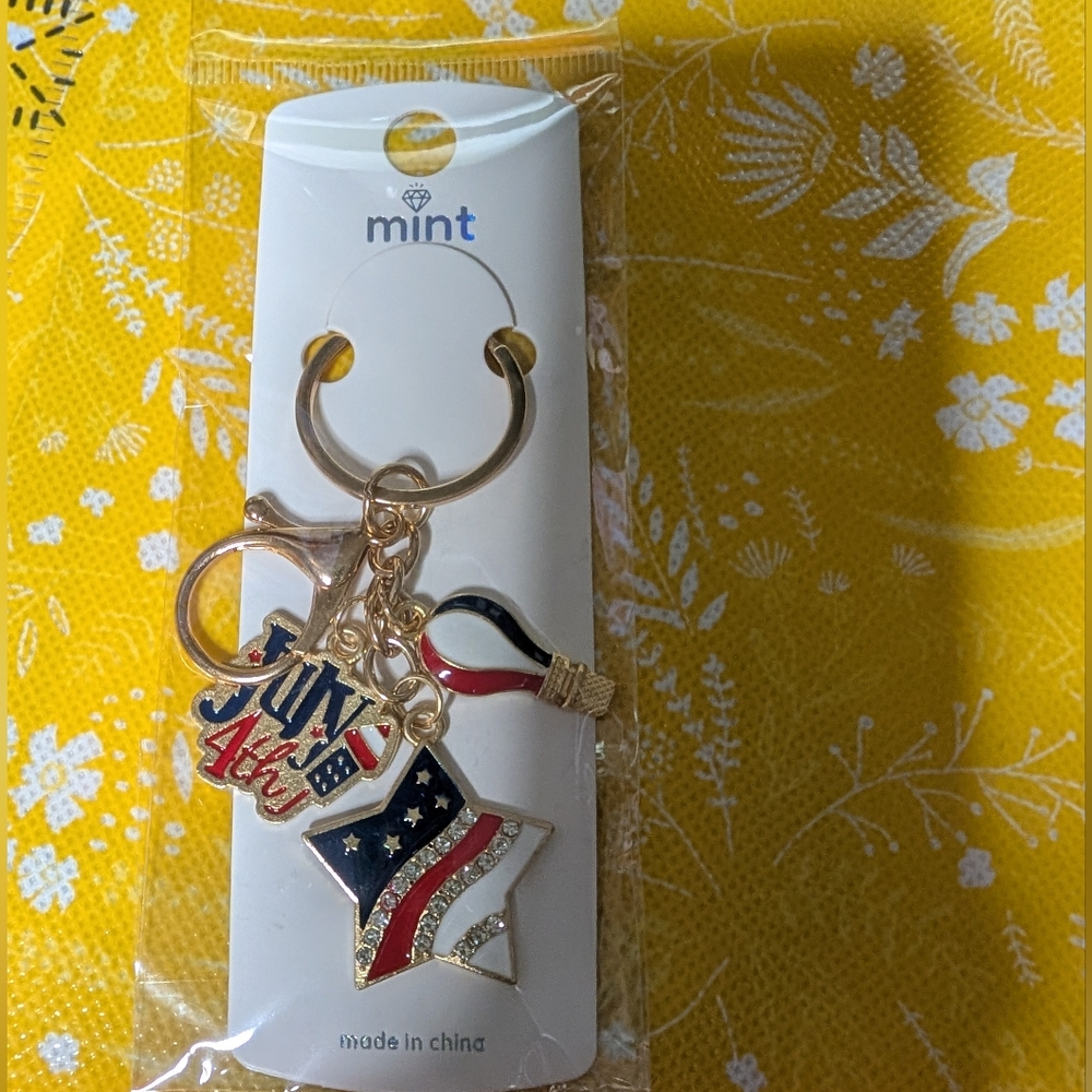 4th Of July Star and Flag Bag/Keychain